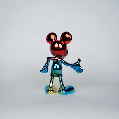 aurora metallic mickey mouse figurine with red teal gradient finish