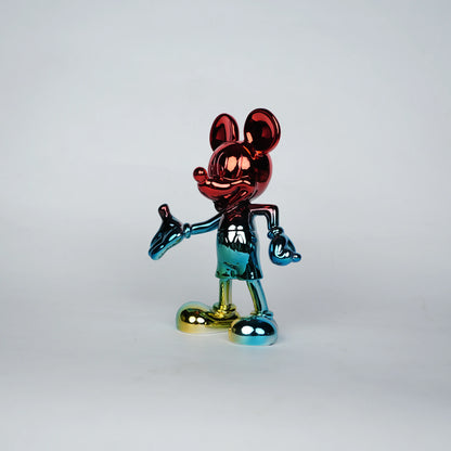 aurora metallic mickey mouse figurine with red teal gradient finish