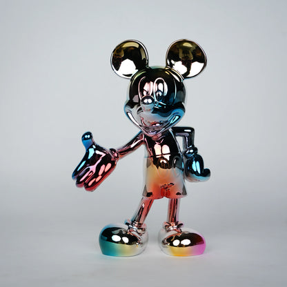 chromatic gradient mouse decor figure metallic gradient cartoon mouse sculpture