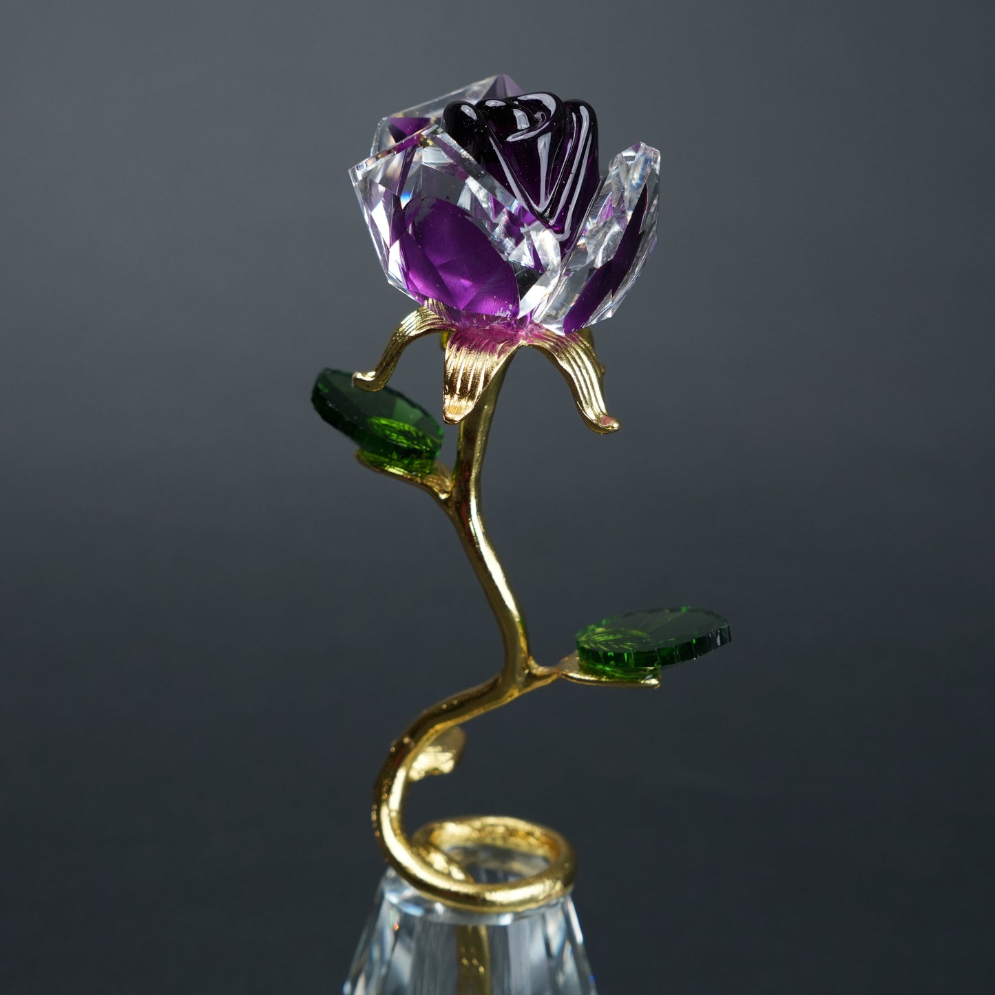 crystal flower decor gold base luxury accent