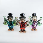 Red luxury money decor showpiece with gold accents holding money bags for home and office styling