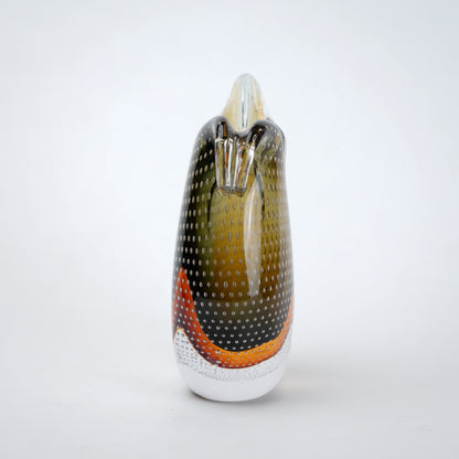 Amber olive gradient flowing asymmetrical glass decorative vase