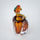 Clear glass vase featuring colorful parrot accent with green and orange tones for modern decor