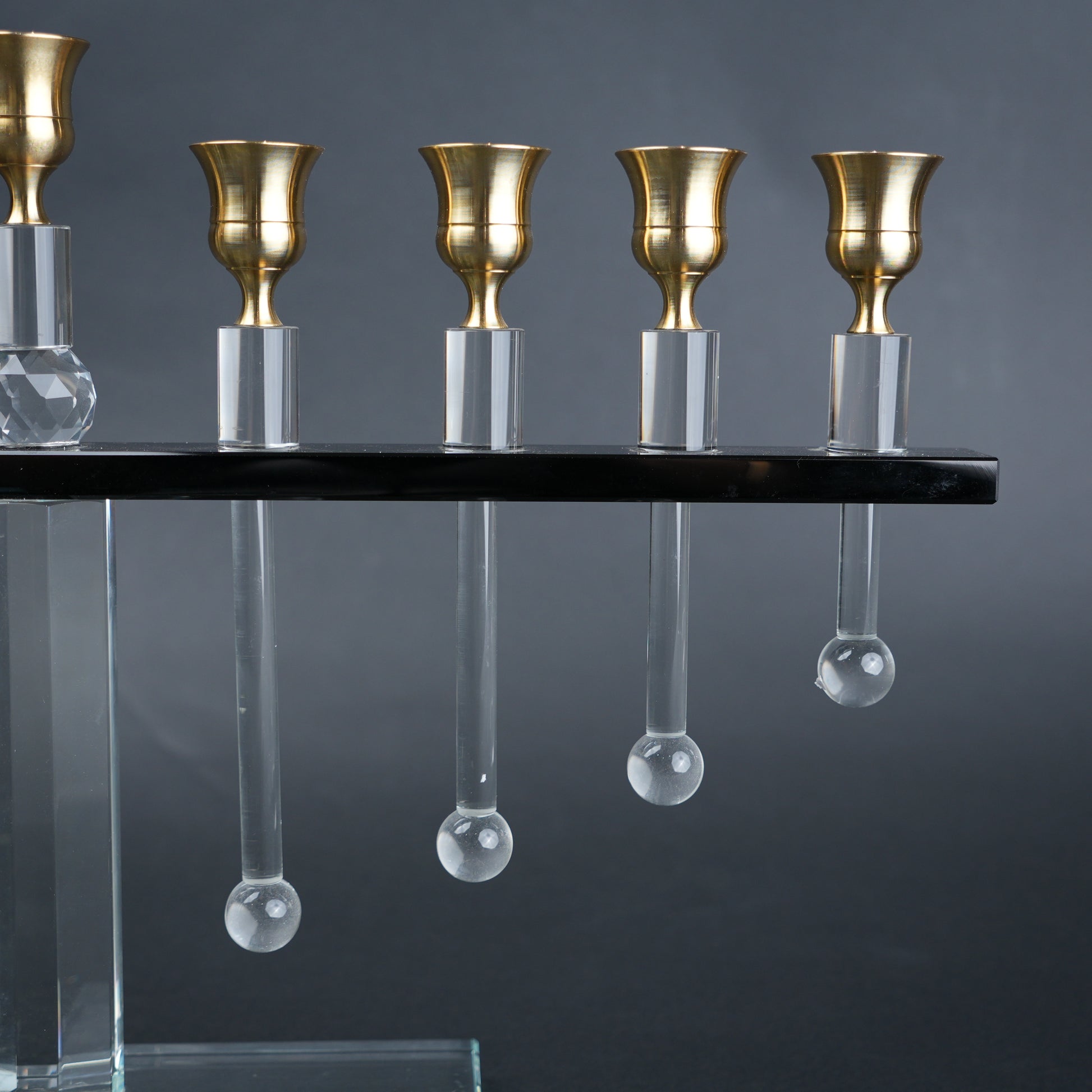 contemporary candle holder with elongated design and crystal detailing for table styling