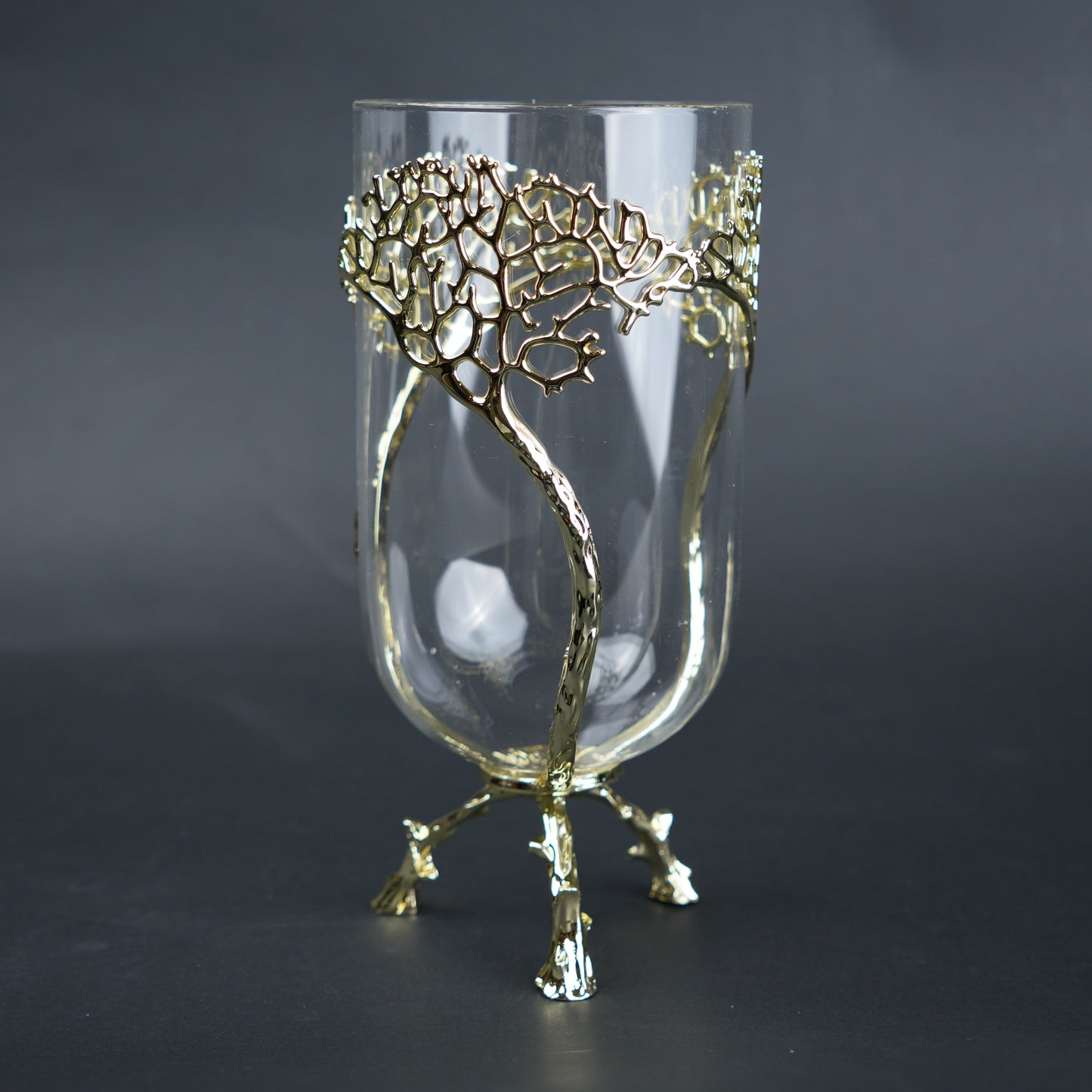 Golden Tree Glass Vase
