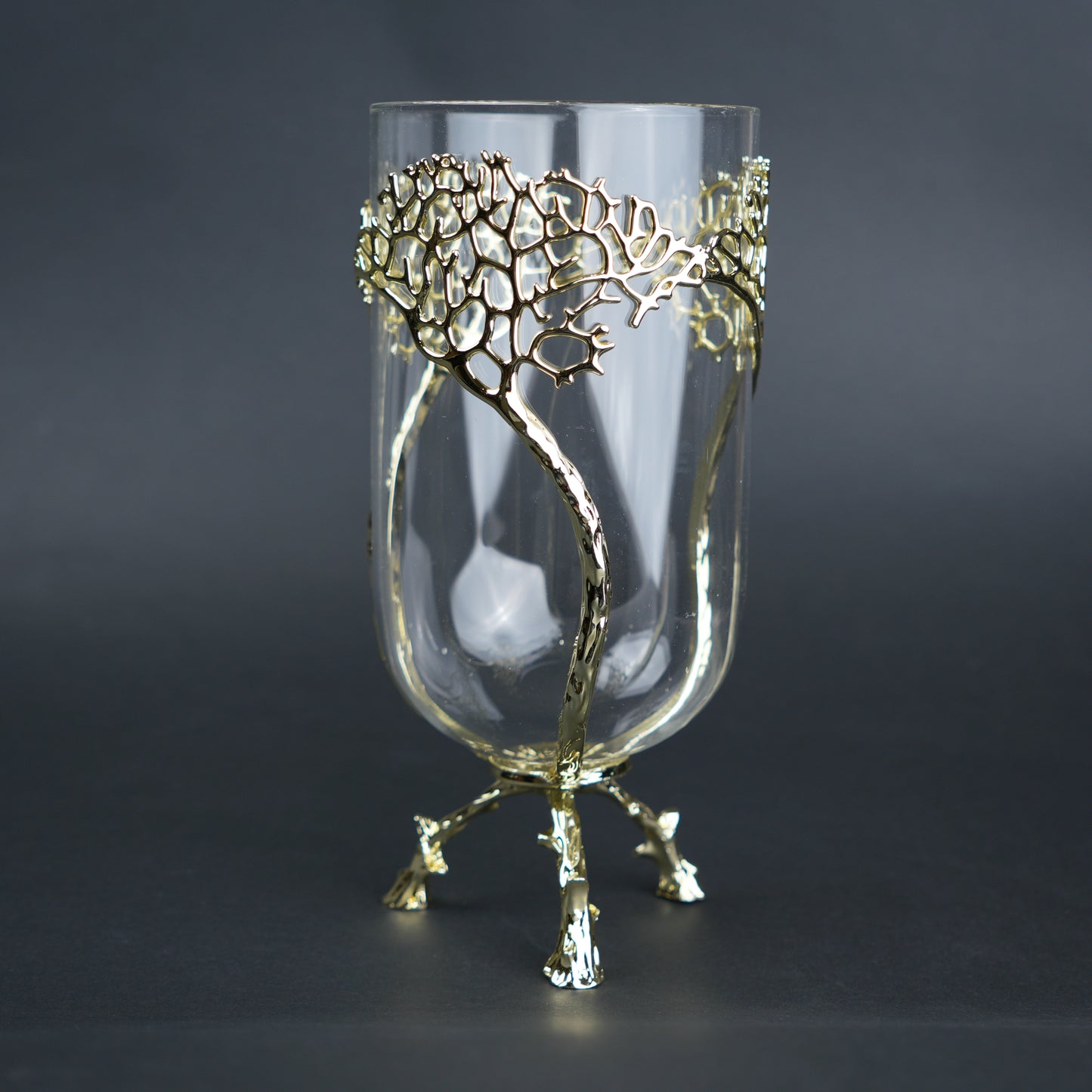 Golden Tree Glass Vase