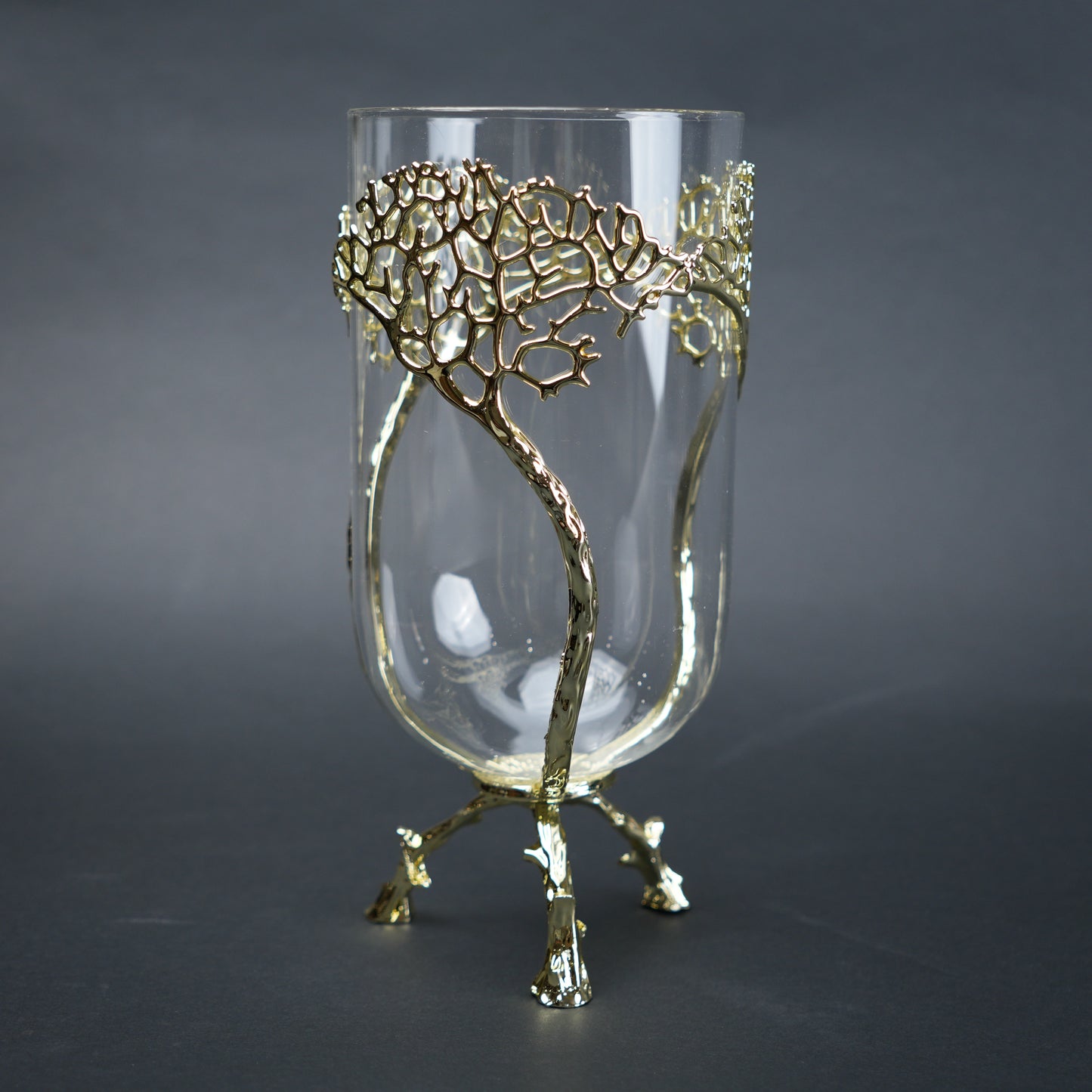 Golden Tree Glass Vase