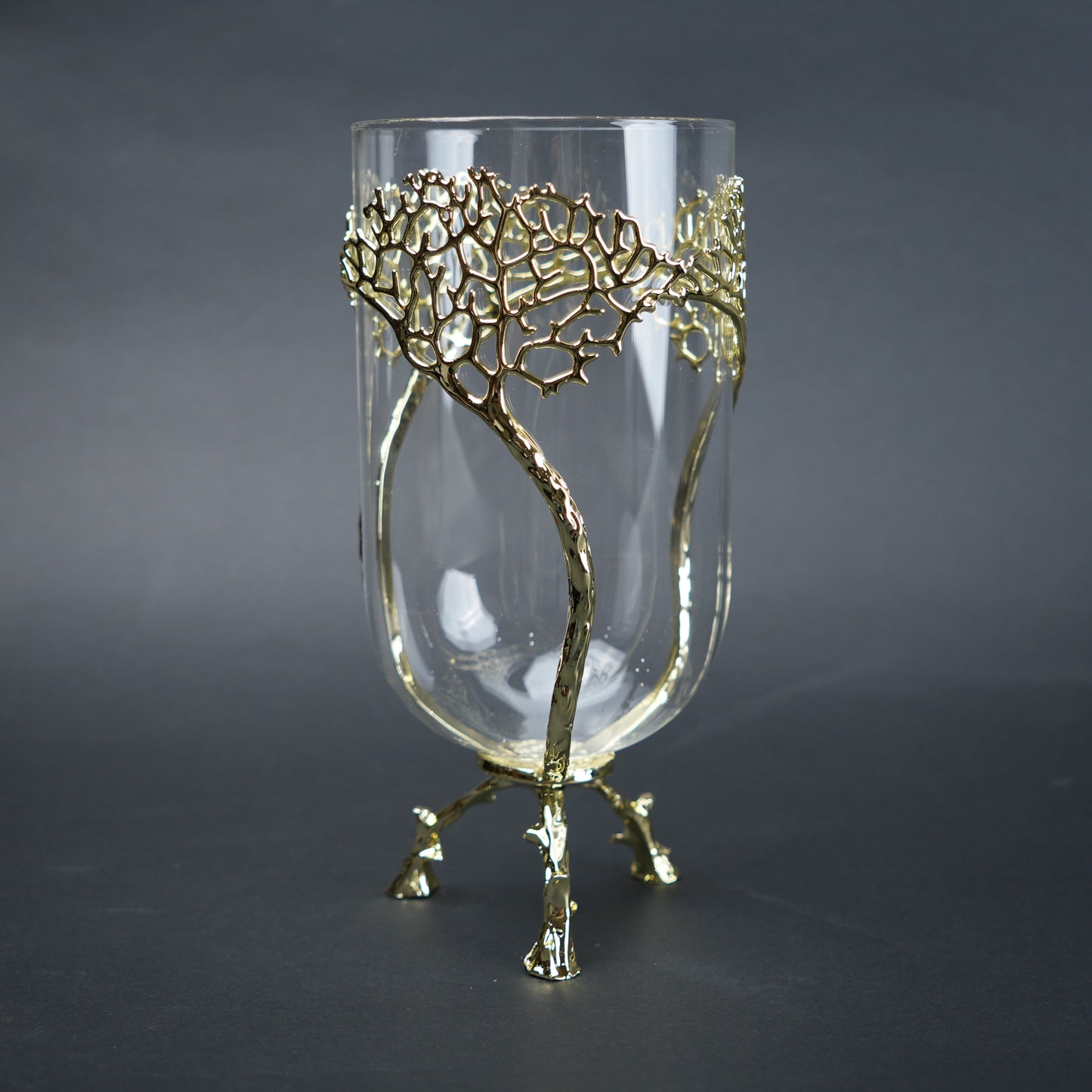 Golden Tree Glass Vase