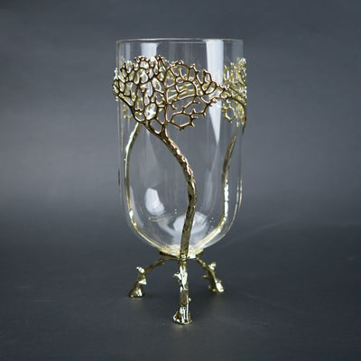 Golden Tree Glass Vase