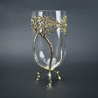 Golden Tree Glass Vase