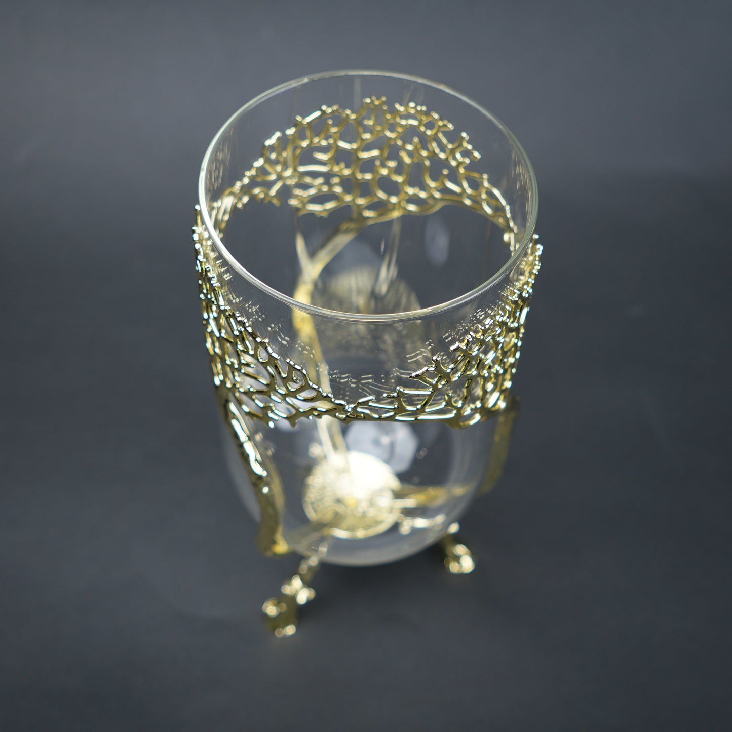 Golden Tree Glass Vase