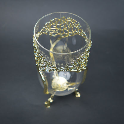 Golden Tree Glass Vase