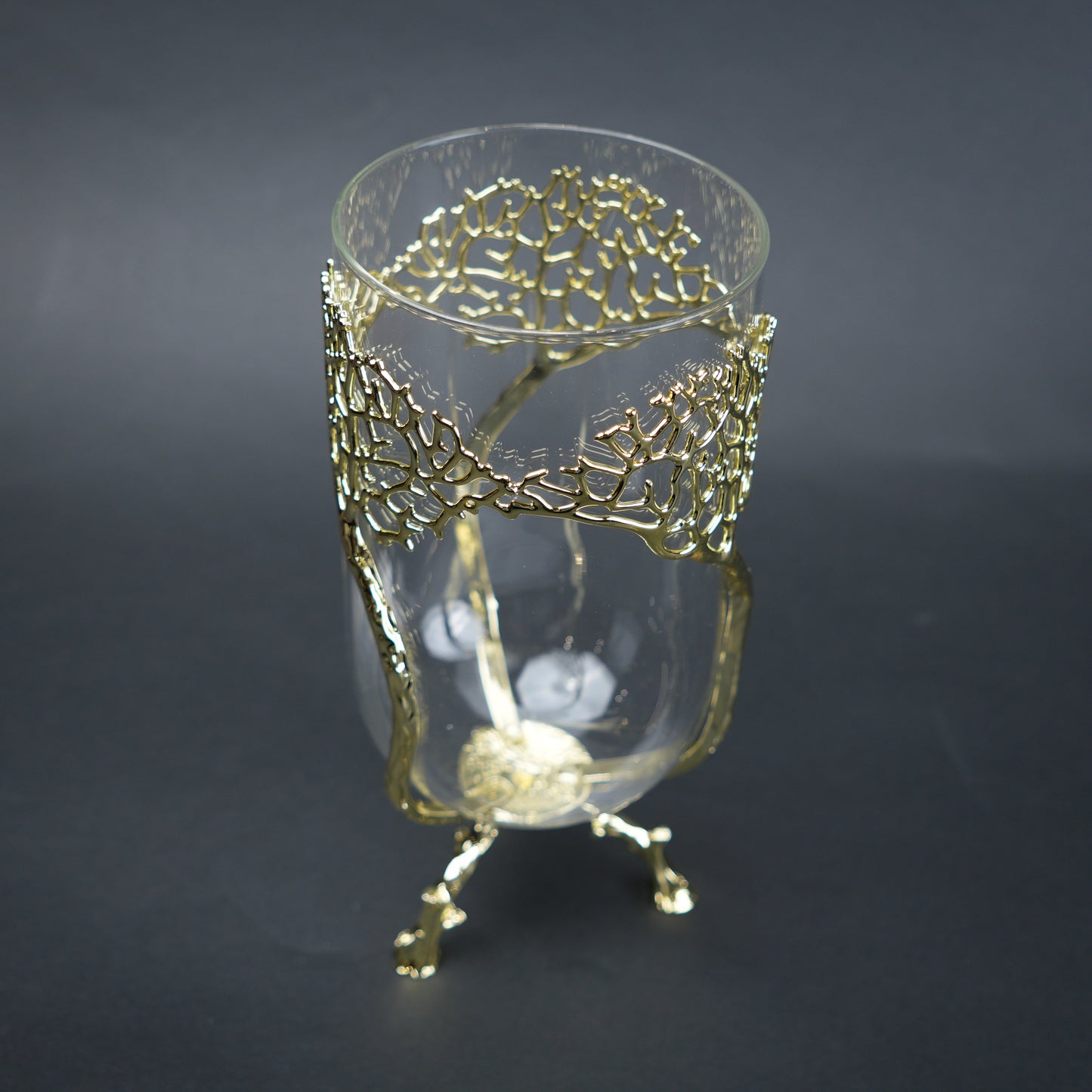 Golden Tree Glass Vase