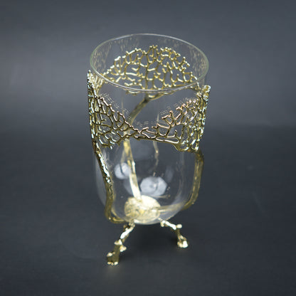 Golden Tree Glass Vase