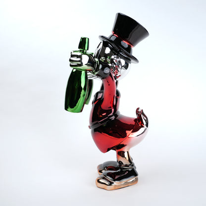 Red Celebration Duck figurine styled decor setup