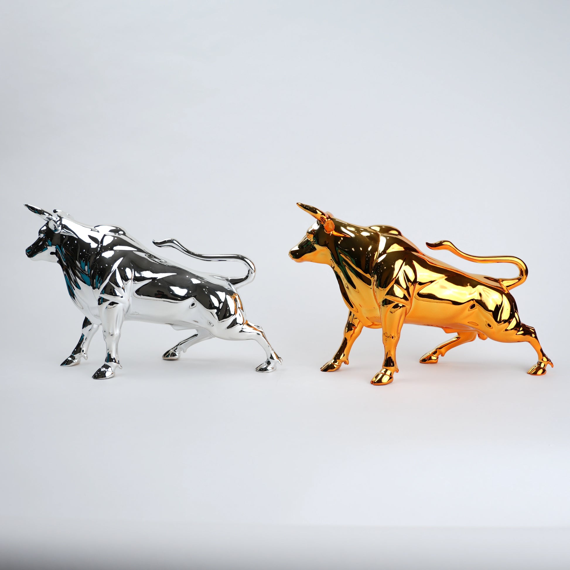 designer animal figurine gold and silver decor