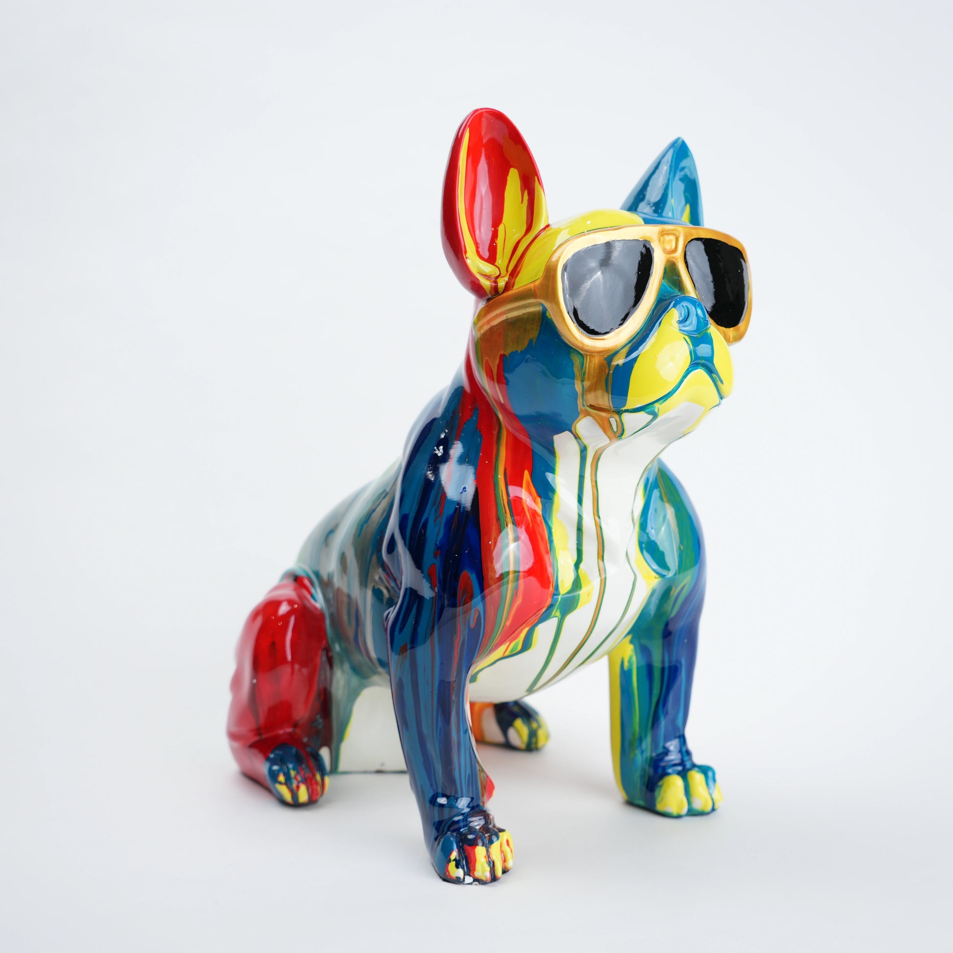 designer bulldog statue vibrant home decor piece