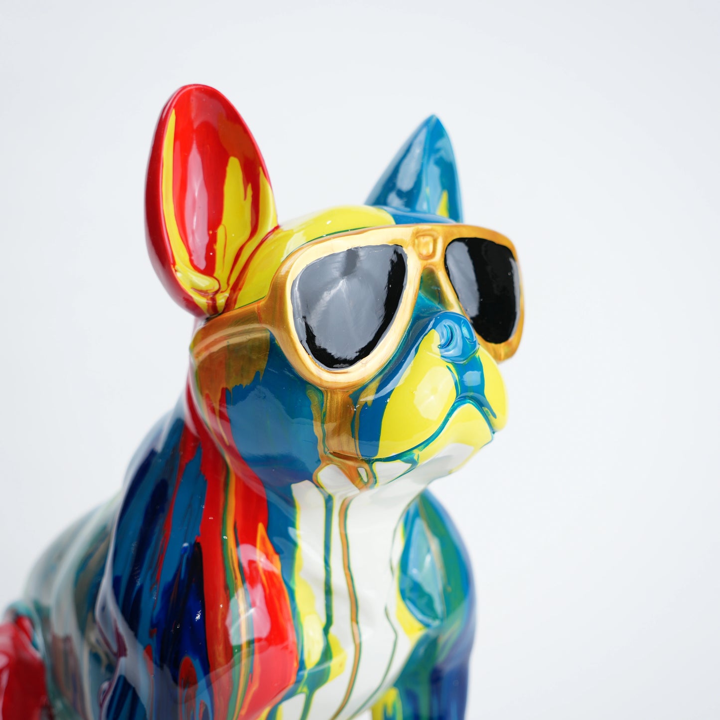 designer bulldog statue vibrant home decor piece