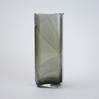 modern cylindrical glass vase textured finish