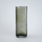 Mist smoke-grey vase, frosted band, front