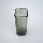 modern cylindrical glass vase textured finish