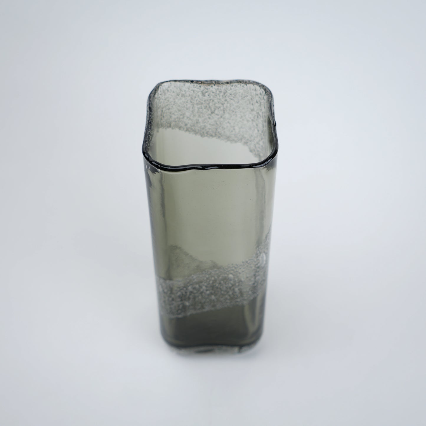 modern cylindrical glass vase textured finish