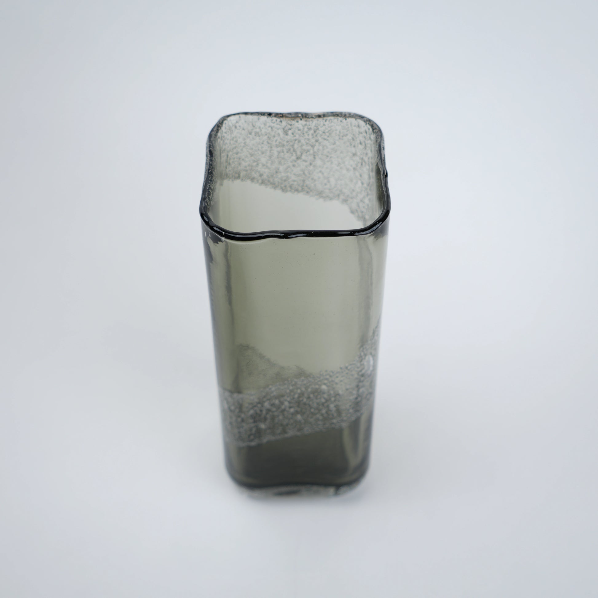 modern cylindrical glass vase textured finish