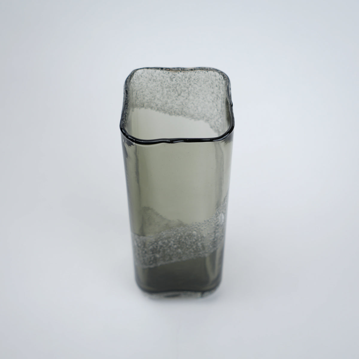 modern cylindrical glass vase textured finish
