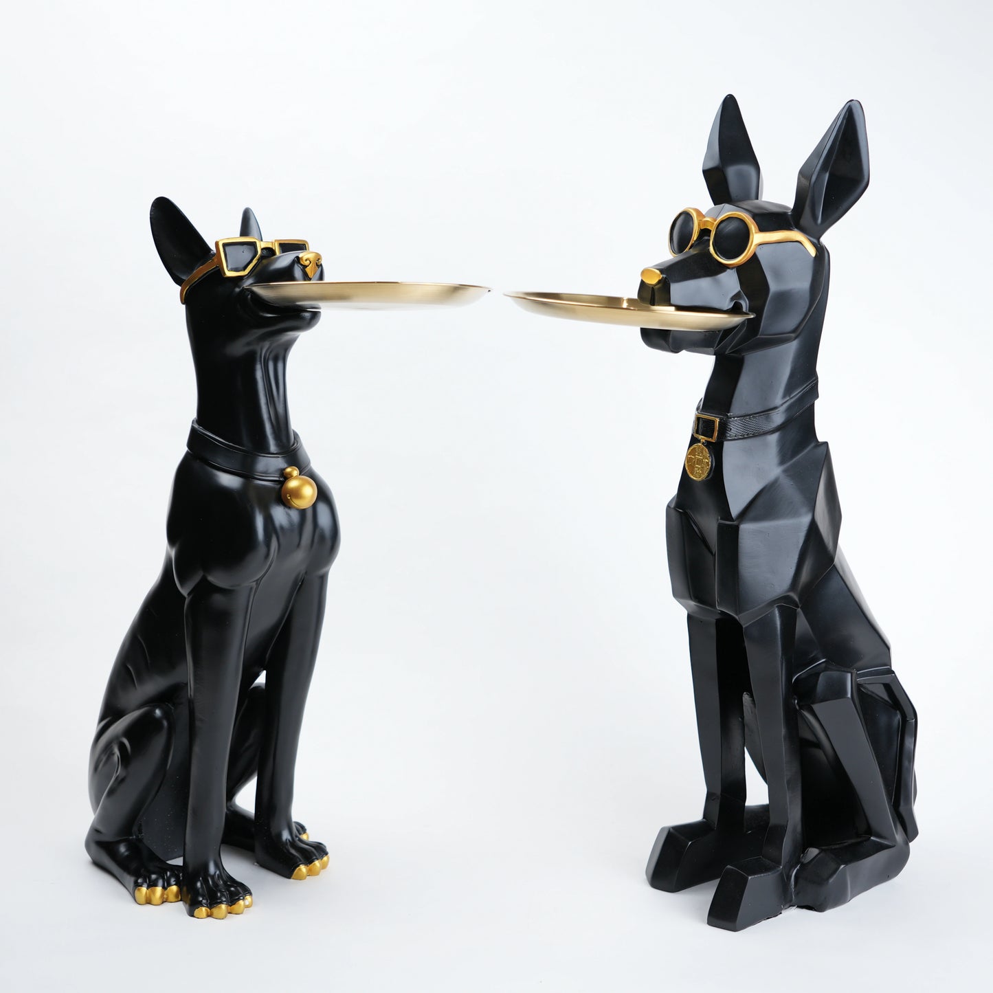 dog butler decor tray figurine black modern home decor