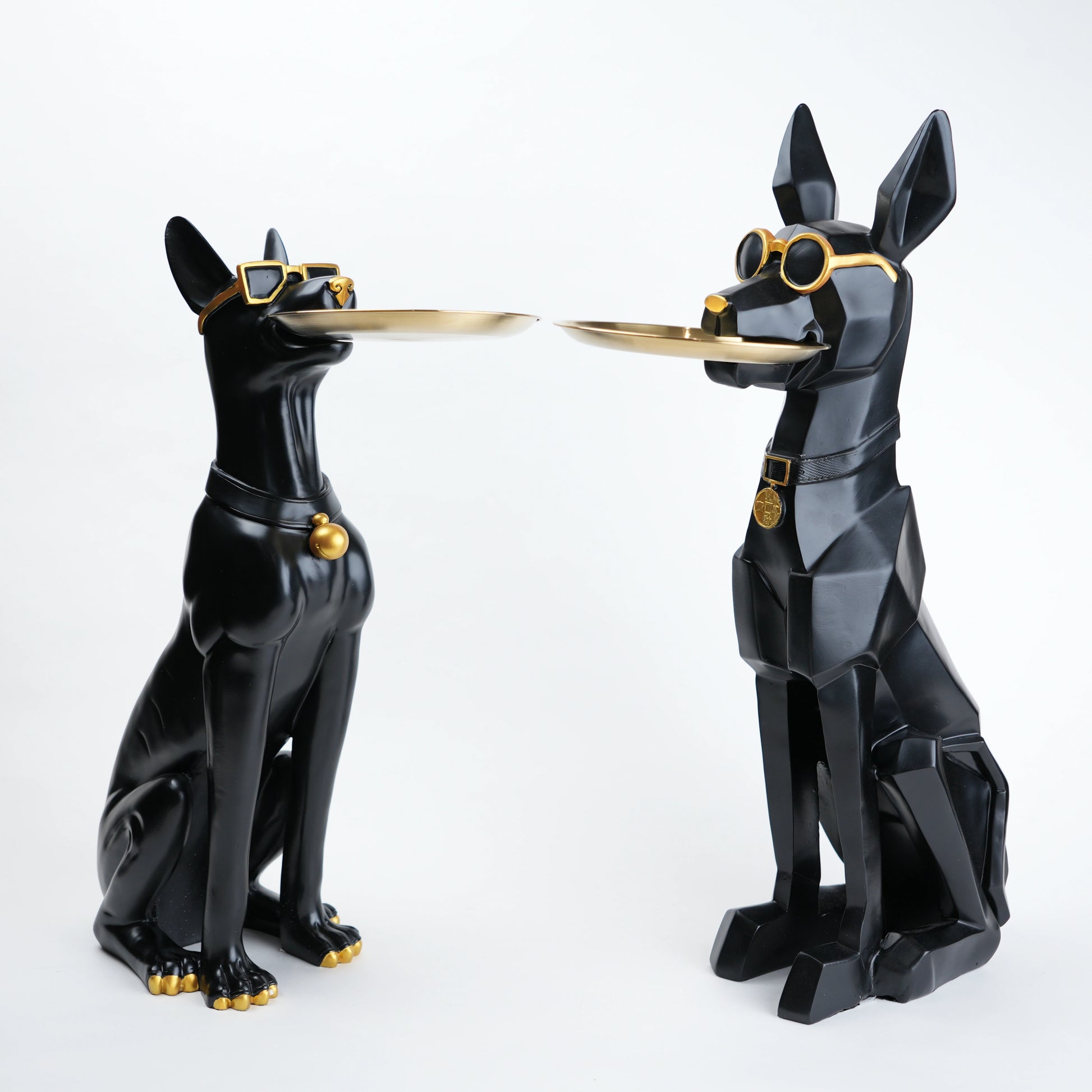 dog butler decor tray figurine black modern home decor