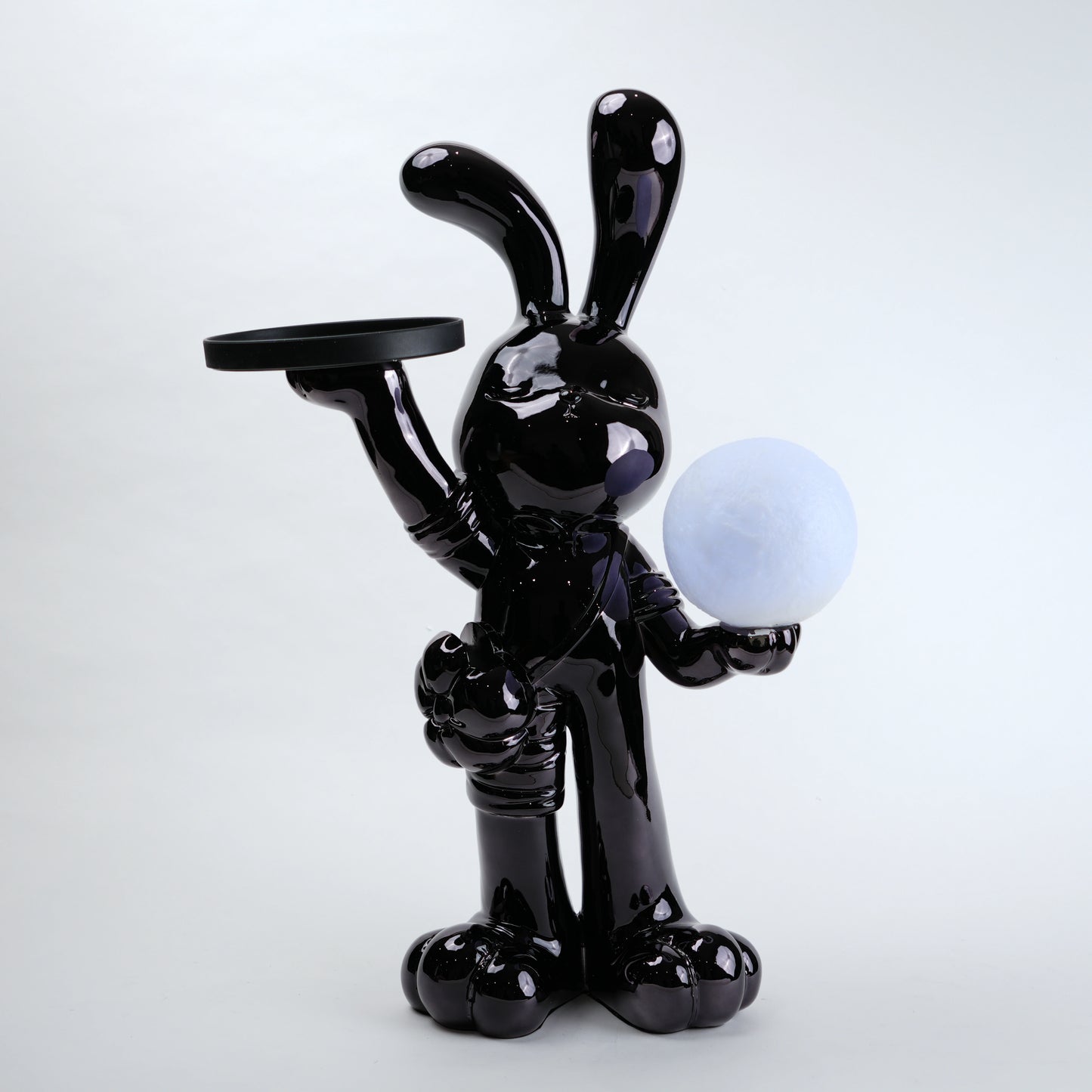 black bunny table lamp with color changing light decor