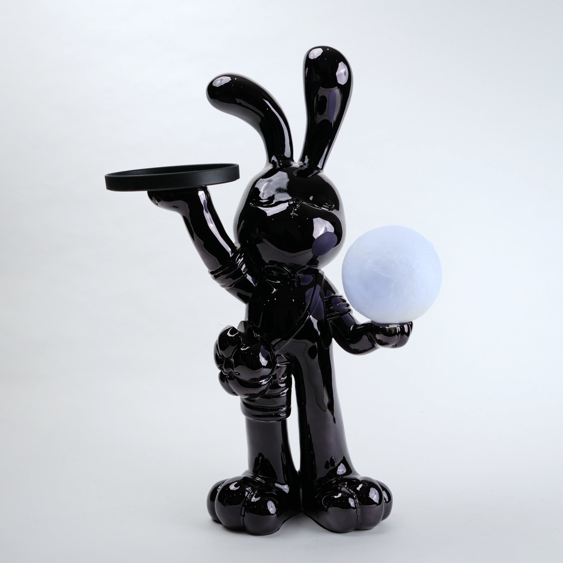 black bunny table lamp with color changing light decor