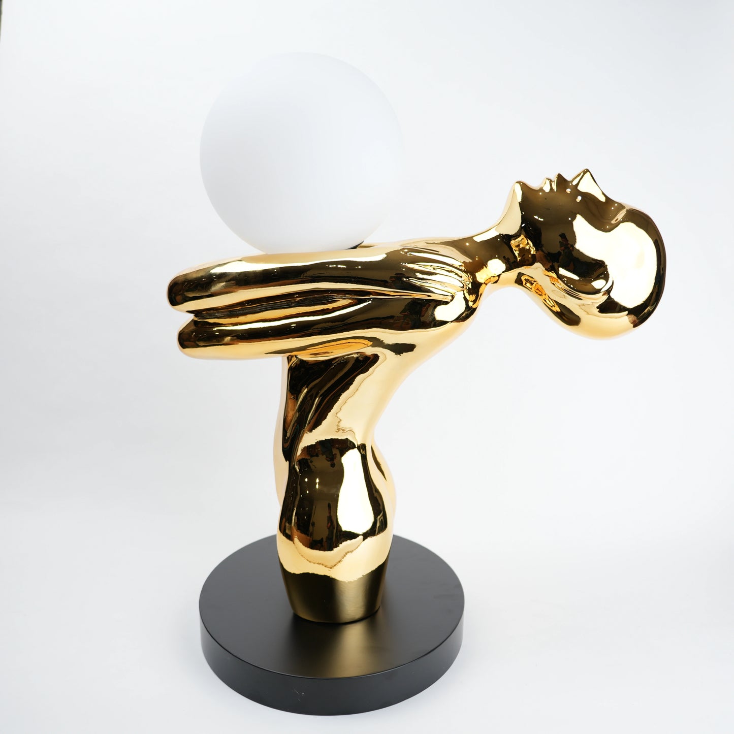 designer statement table lamp with soft glow lighting decor