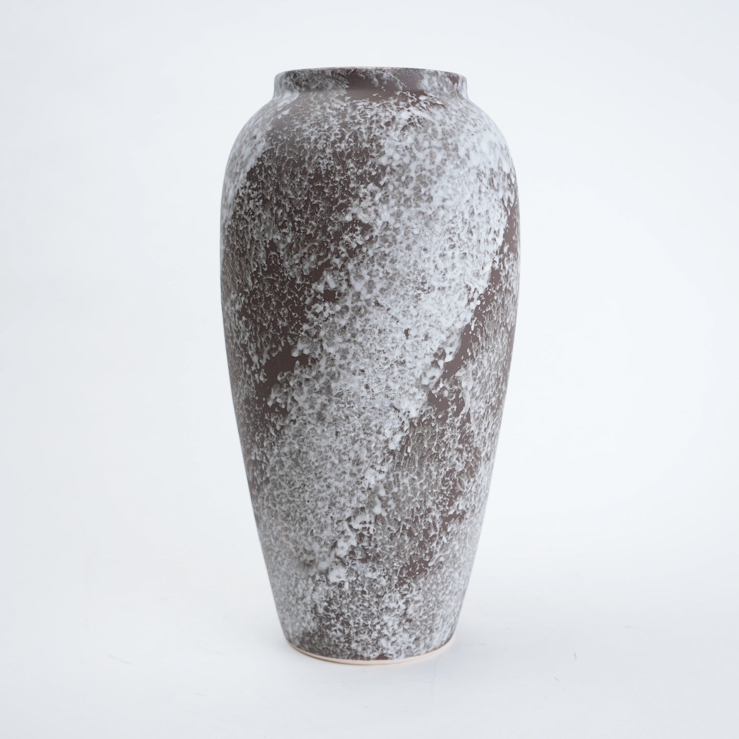 Mineral glaze shoulder vase, frothy glaze