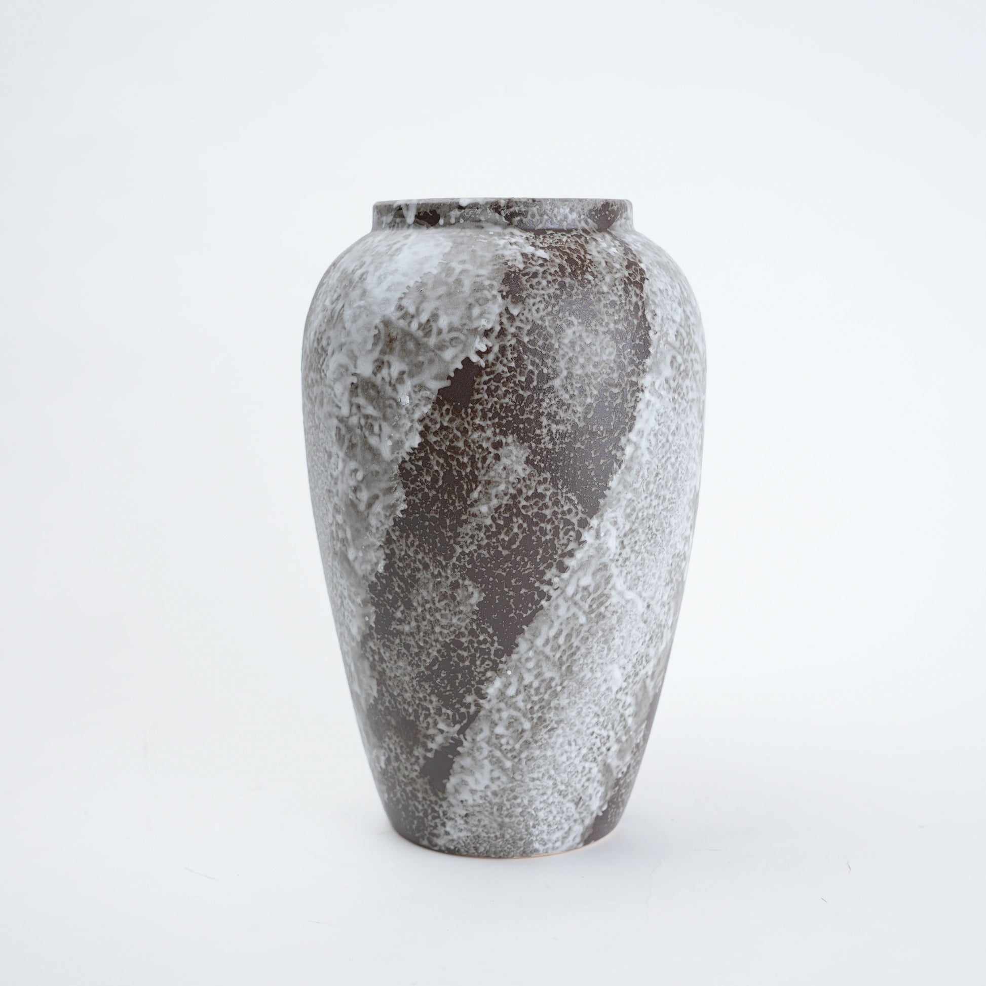 Mineral glaze urn, diagonal banded glaze