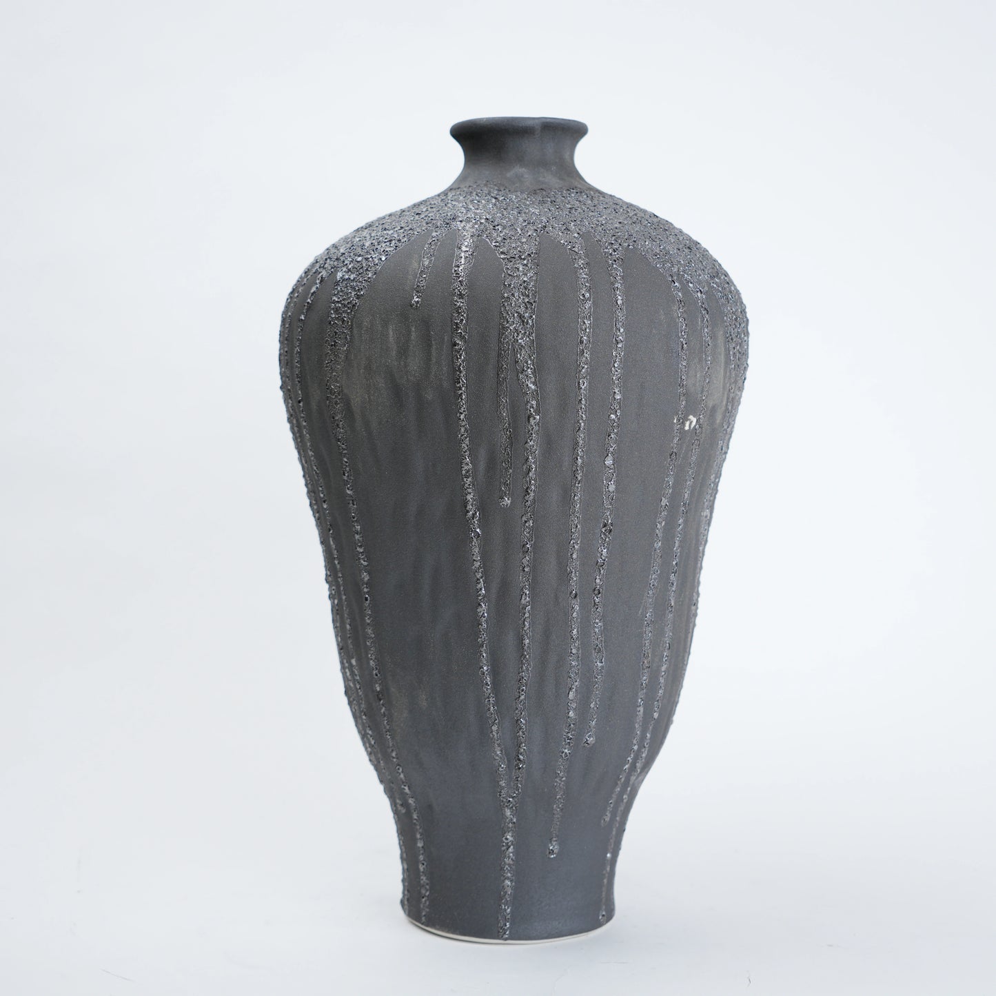 Textured gray vase