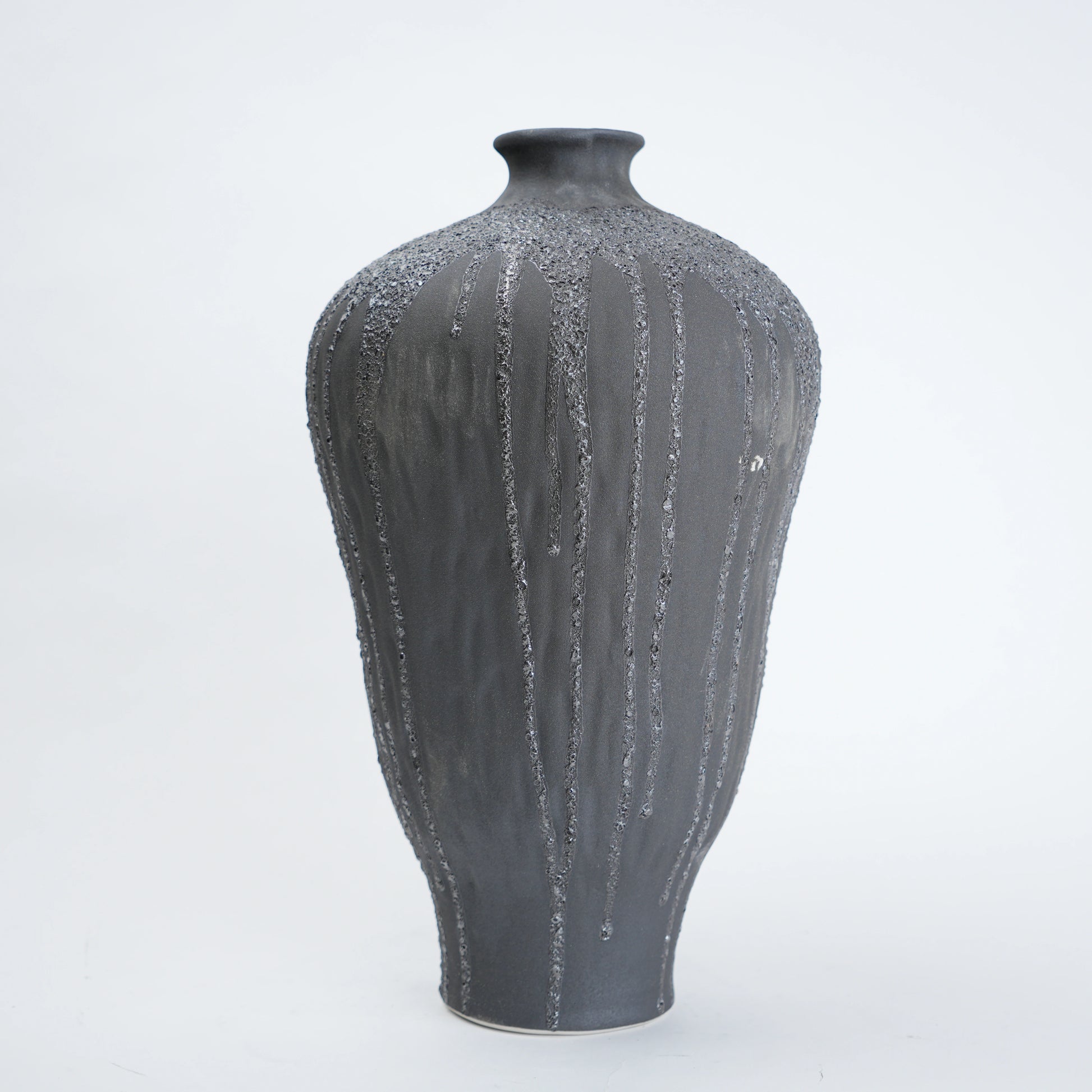 Textured gray vase