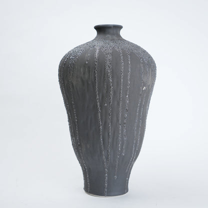 Textured gray vase