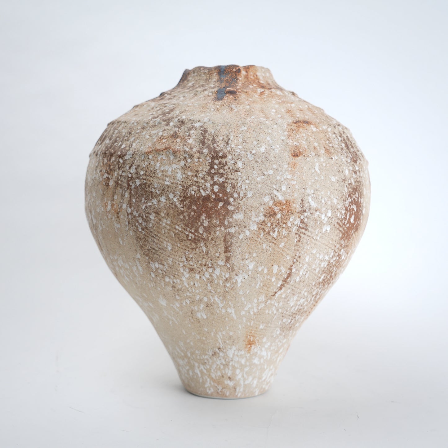 Rust patina ceramic vase with textured earthy finish available in small and large sizes for home decor