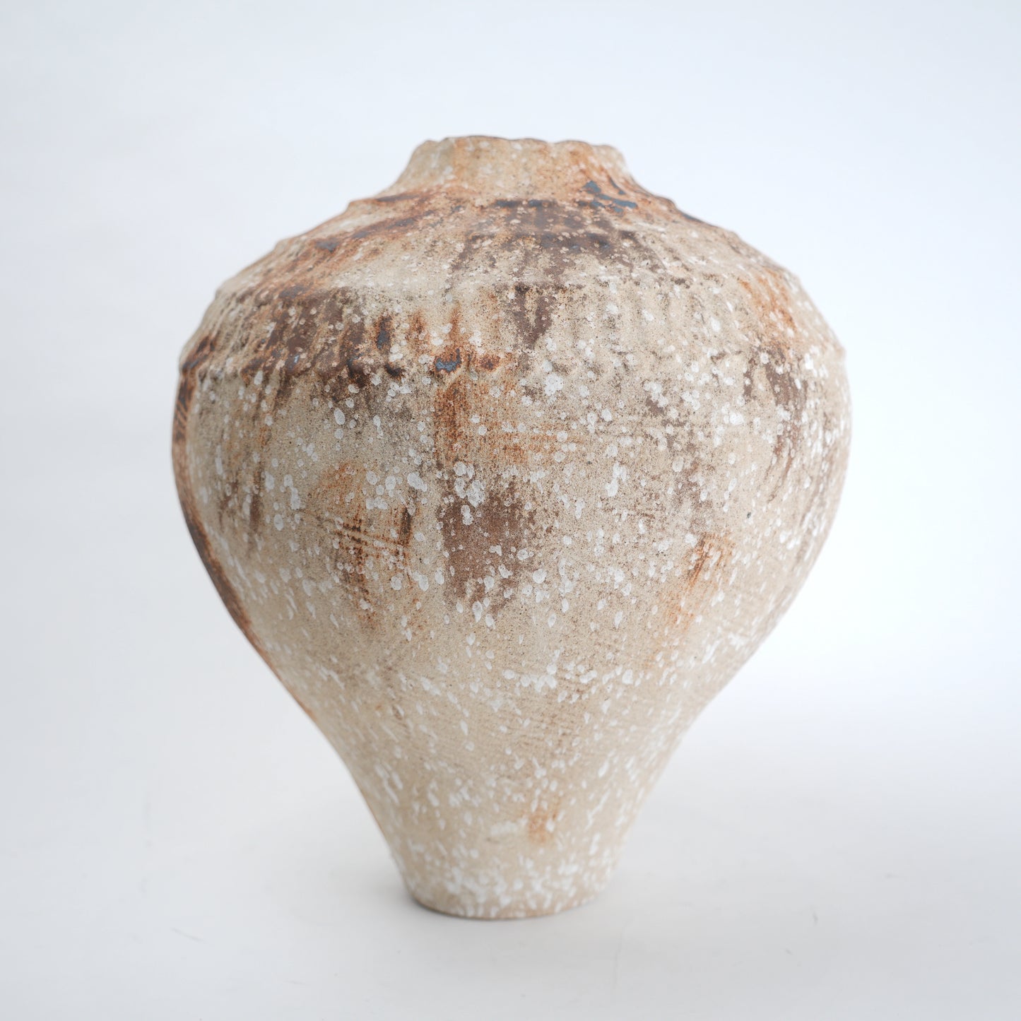 Rust patina ceramic vase with textured earthy finish available in small and large sizes for home decor