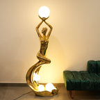 human sculpture floor lamp with globe lights luxury decor