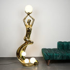 Radiant Muse Sculpture Floor Lamp styled in modern interior setting