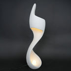 curved sculptural floor lamp ivory modern ambient lighting decor