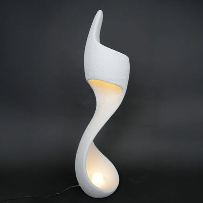 curved sculptural floor lamp ivory modern ambient lighting decor