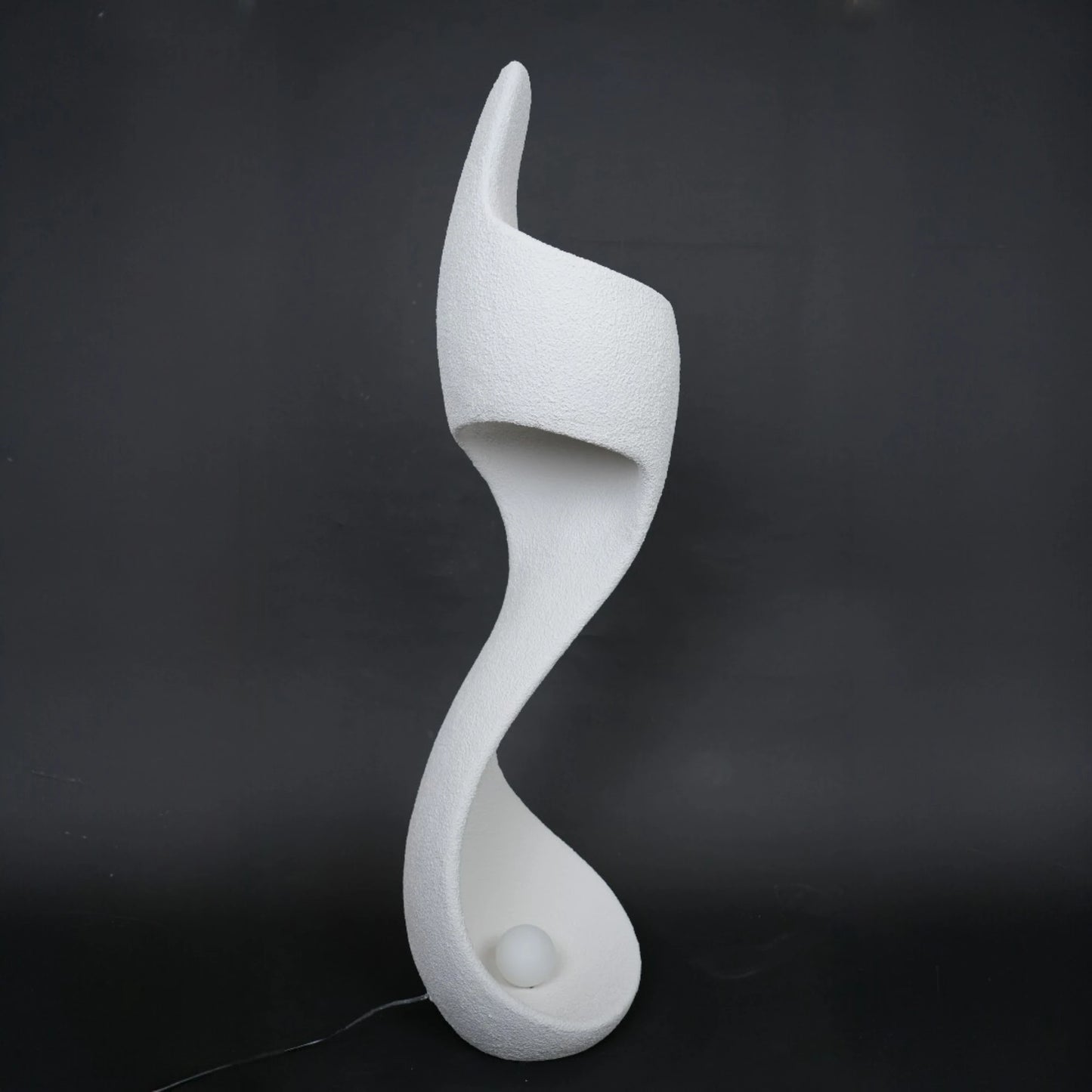 curved sculptural floor lamp ivory modern ambient lighting decor