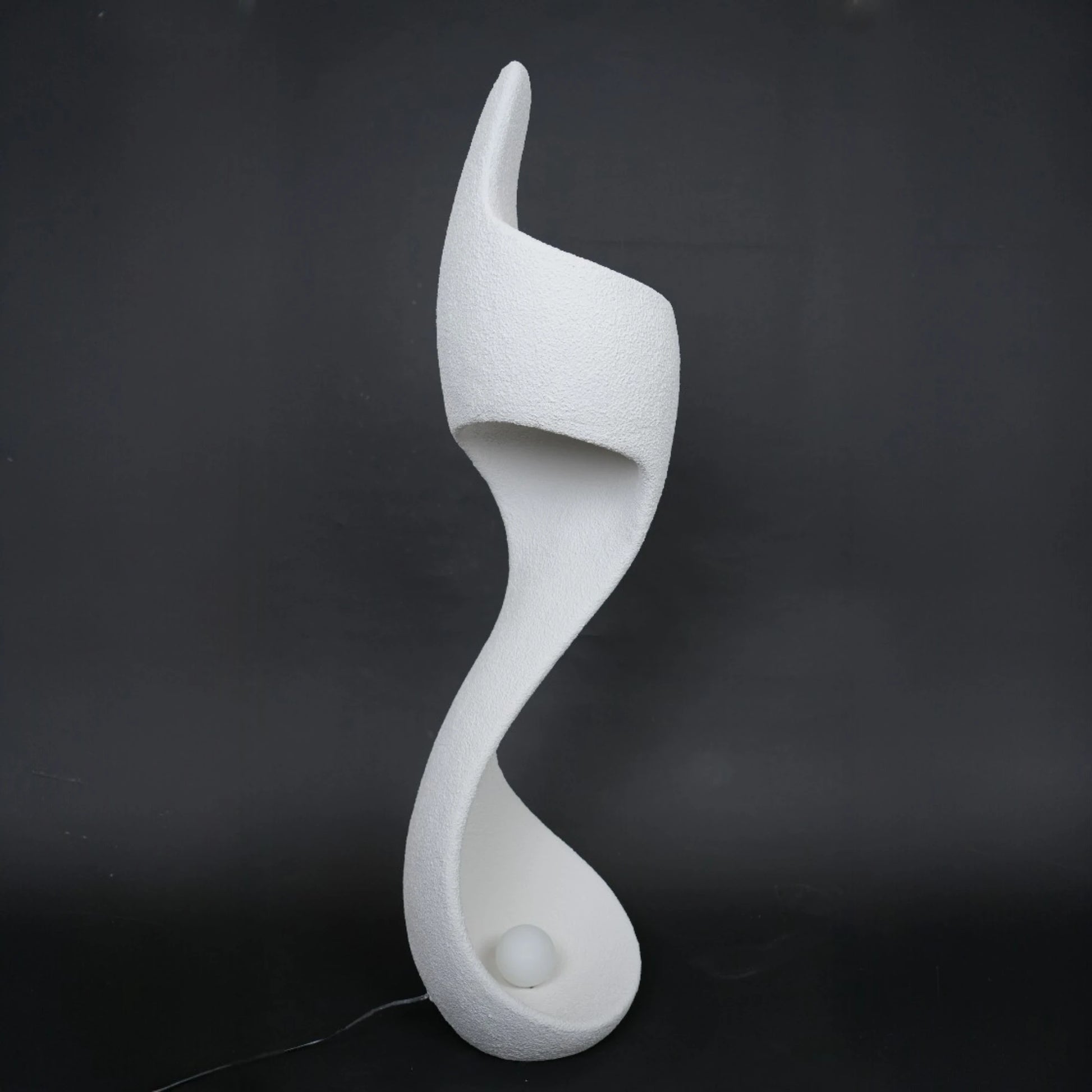 curved sculptural floor lamp ivory modern ambient lighting decor