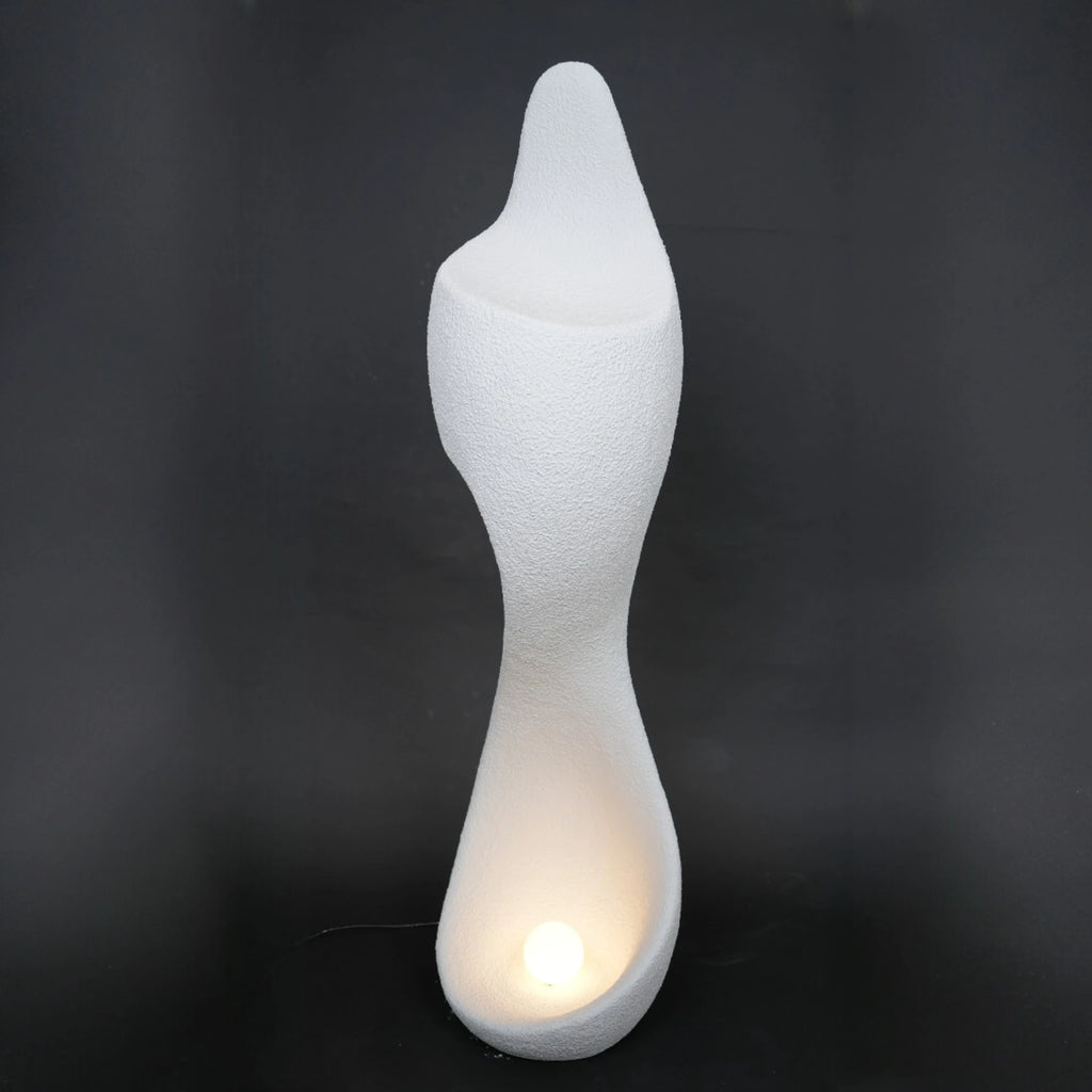curved sculptural floor lamp ivory modern ambient lighting decor
