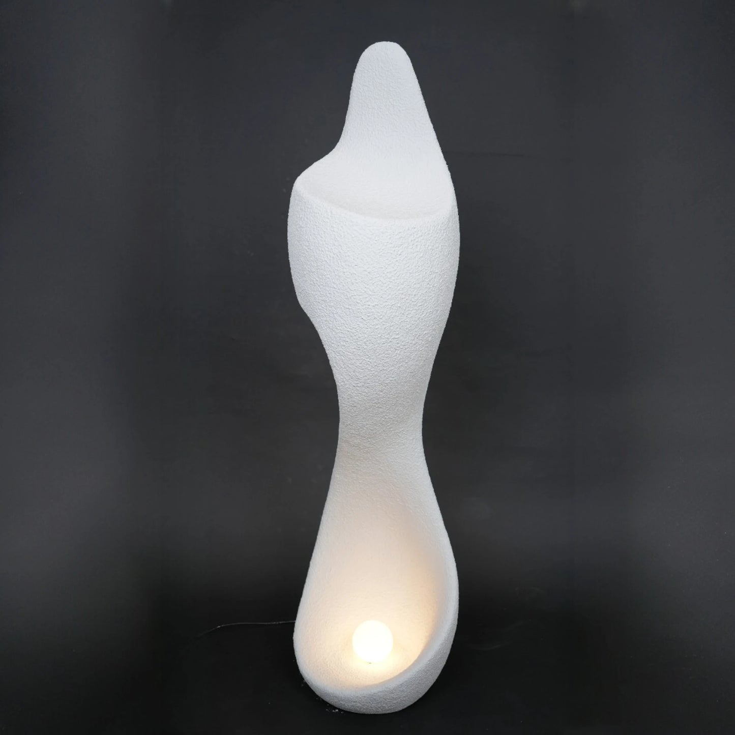 curved sculptural floor lamp ivory modern ambient lighting decor
