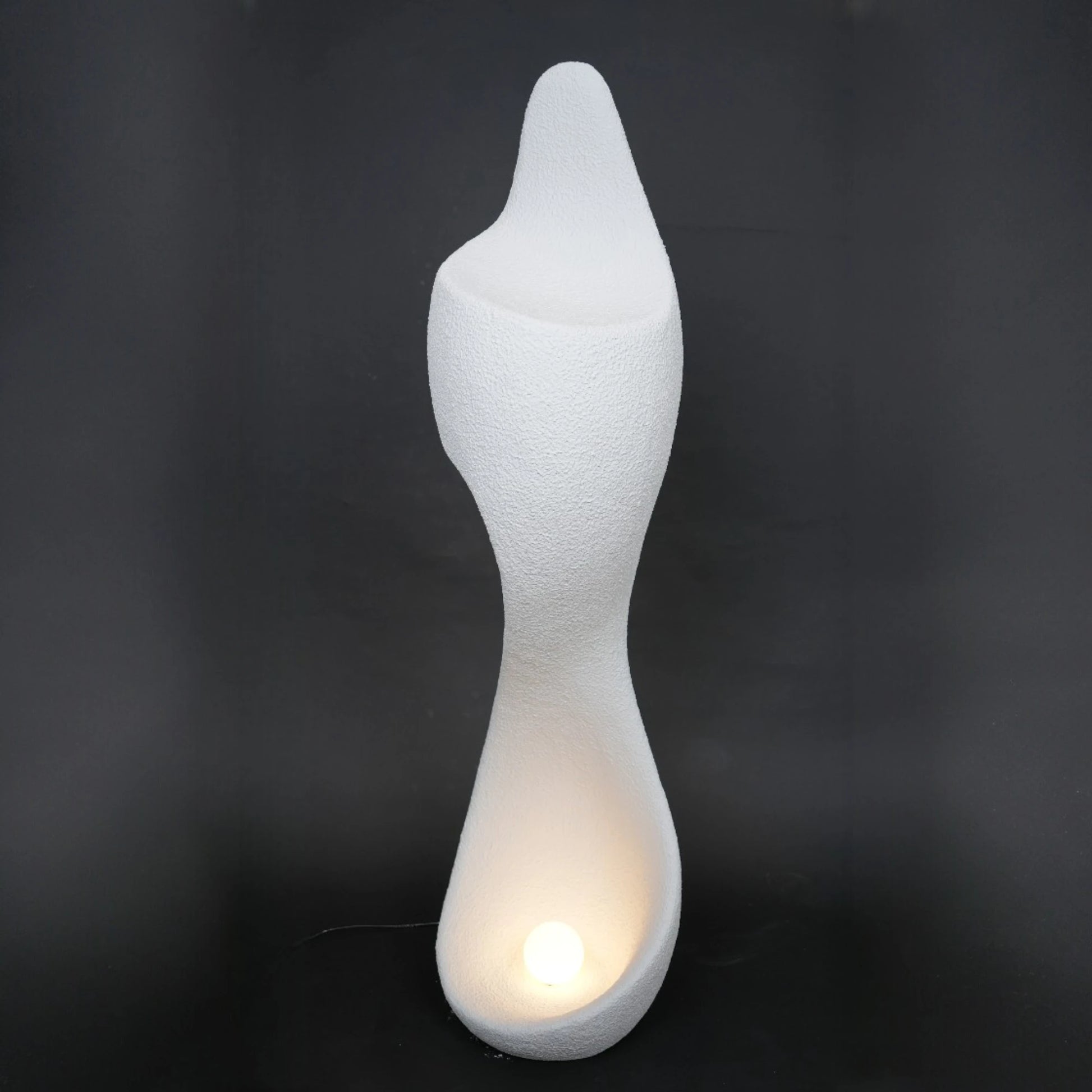 curved sculptural floor lamp ivory modern ambient lighting decor