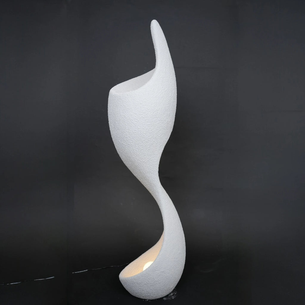 curved sculptural floor lamp ivory modern ambient lighting decor